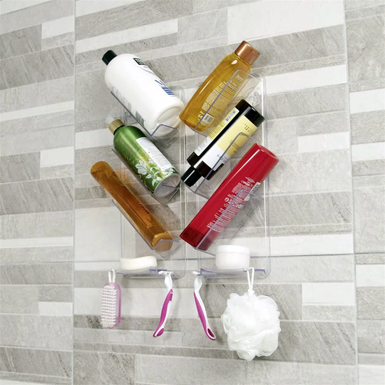 Bathroom Organiser Shower Caddy - No Drilling, No Suction Cups Or Screws - As Seen Rust Proof, Easy-Clean, Neat And Tidy Bath Shelf, Rack And Storage
