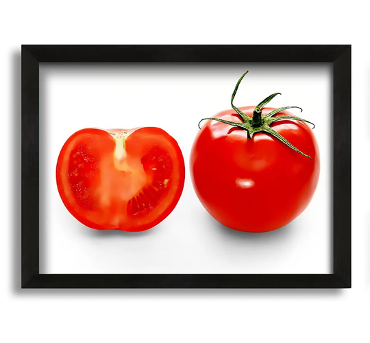 Red Tomato Sliced - Picture Frame Graphic Art on Canvas