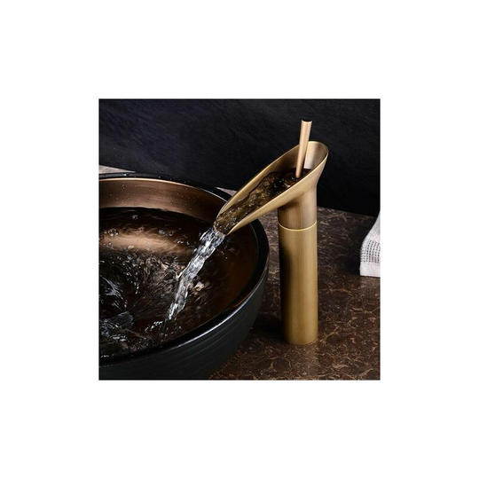 FVO - Basin Faucet, Waterfall Bathroom Mixer Tap, Hot and Cold Adjustable Basin Mixer Tap, Chrome Brass(A)