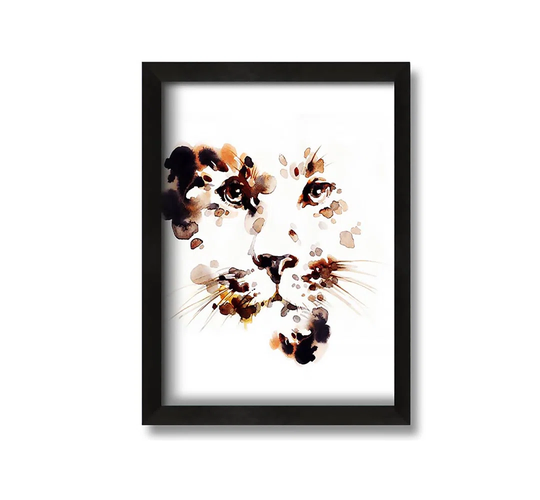 Leopard Spot Face - Picture Frame Painting on Canvas