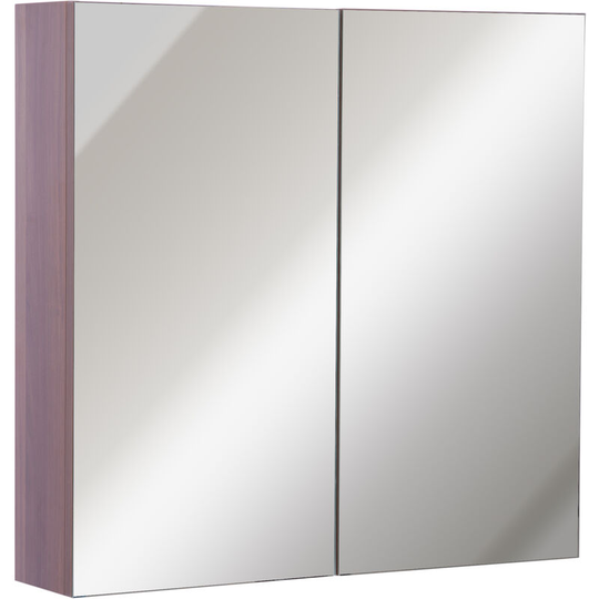 63Wx60H cm Double Door Wall-Mount Bathroom Mirrored Cabinet Medicine - Walnut brown - Kleankin
