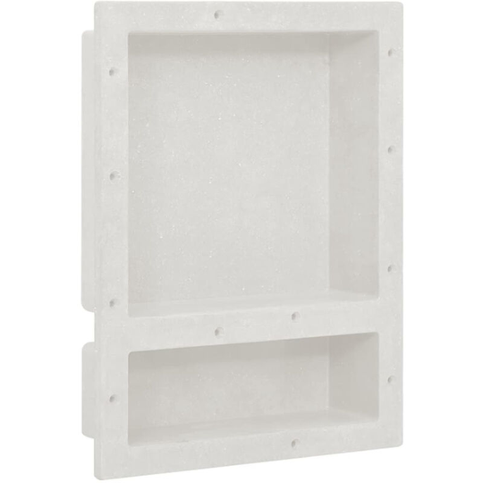Asupermall - Shower Niche with 2 Compartments Matt White 41x51x10 cm