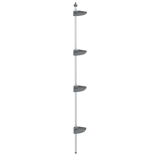 Belfry Bathroom 4-Tier Telescopic Shower Corner Shelf Silver Aluminium