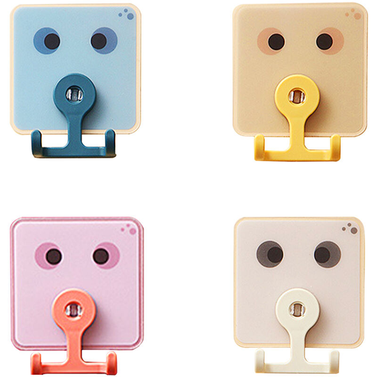 4pcs Adhesive Hooks for Hanging Wall Hooks 360 Degree Rotating Hooks for Keys Bathroom Shower Outdoor Kitchen Door Sticky Hooks,model:Multicolor