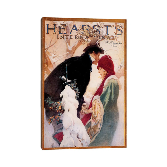 Hearst's International, December by Alphonse Mucha - Wrapped Canvas Graphic Art