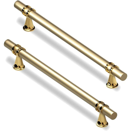 Perlerare - 2 Pack Kitchen Cupboard Handles with Screws Zinc Alloy 192mm Kitchen Cabinet Drawer Bedroom (2, 192mm)