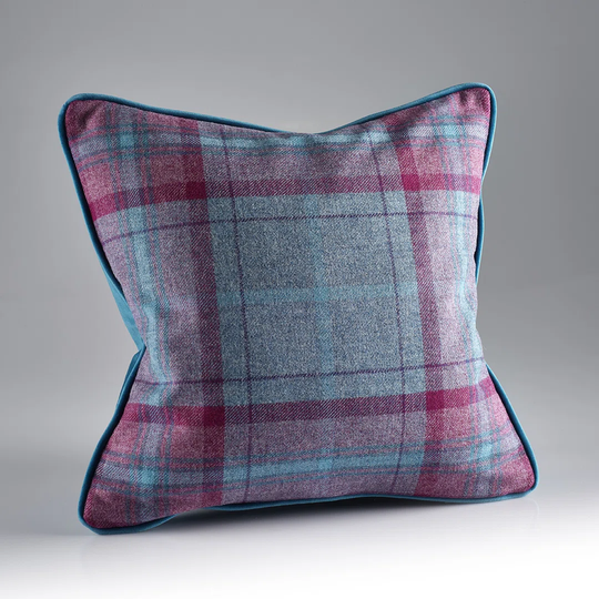 Hackney Feathers Tartan Scatter Cushion with Filling