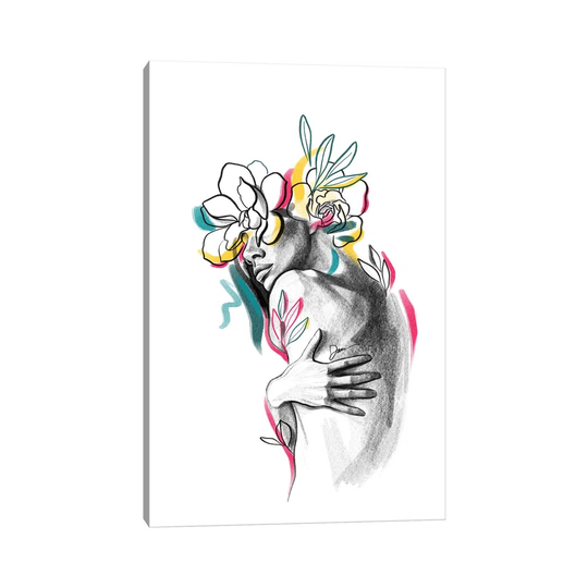 Flowerhead Femme No. 5 by Dane Khy - Wrapped Canvas Painting