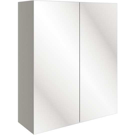 Bergen 2-Door Mirrored Bathroom Cabinet 600mm Wide - Pearl Grey Gloss - Signature