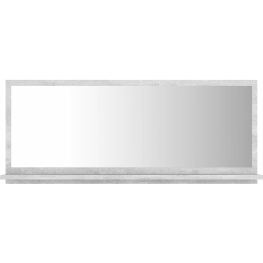 Bathroom Mirror Concrete Grey 90x10.5x37 cm Engineered Wood Vidaxl Grey