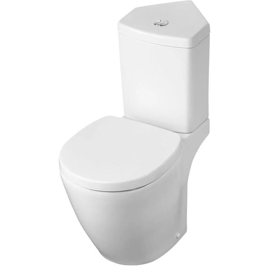 Concept Space Close Coupled Toilet with Corner Cistern - Standard Seat - Ideal Standard