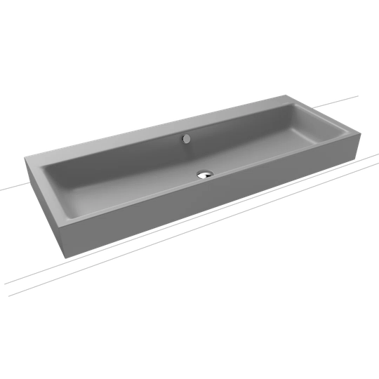 Cold Grey Metal Reactangle Countertop Basin Bathroom Sink