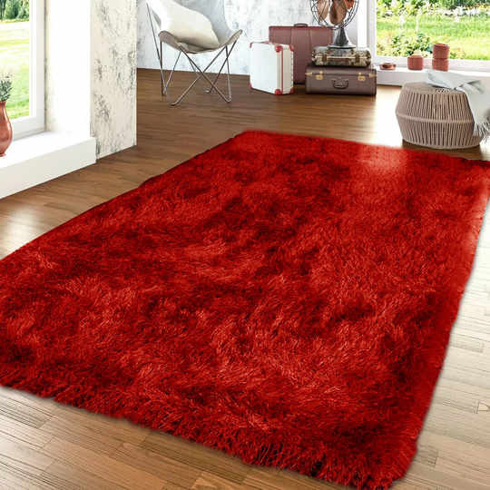 Fredrik Shaggy Red Rug