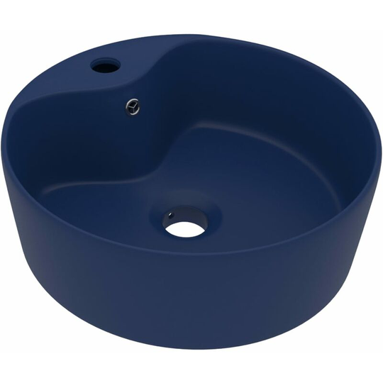 Vidaxl - Luxury Wash Basin with Overflow Matt Dark Blue 36x13 cm Ceramic Blue