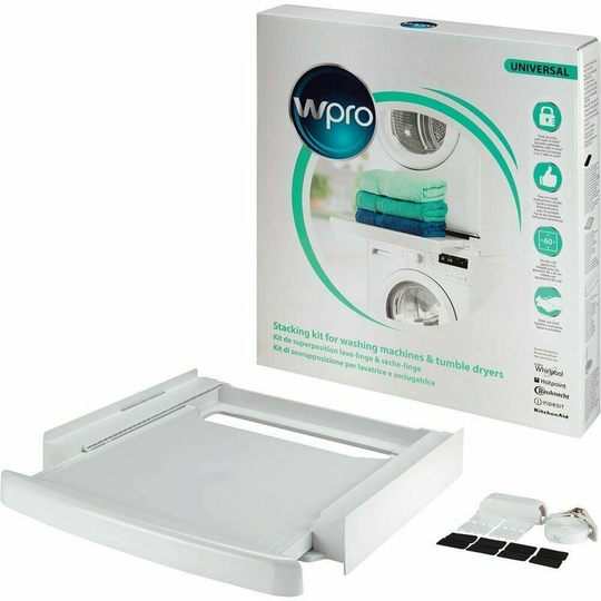 Wpro - SKS101 Washing Machine Dryer Universal Stacking Shelf Kit (60x60cm) - 0