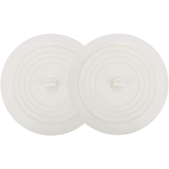 Perleraregb - 2 bathtub caps, large 6-inch silicone drain plugs (about 15.2 cm), flat suction cups, kitchen white bathroom