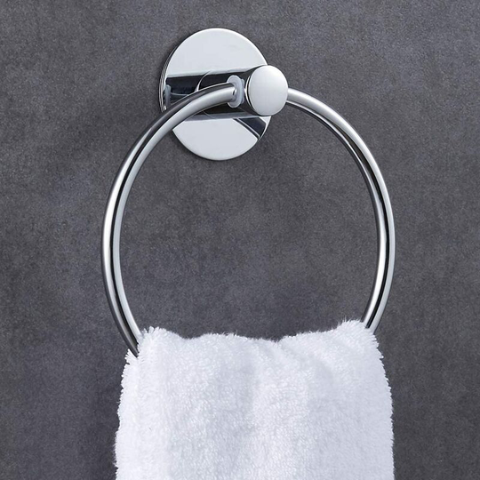 Round Stainless Steel Towel Bar Bathroom Towel Ring Hanger Ring Pbre Perforated Towel Ring Towel Holder Hanger Ring