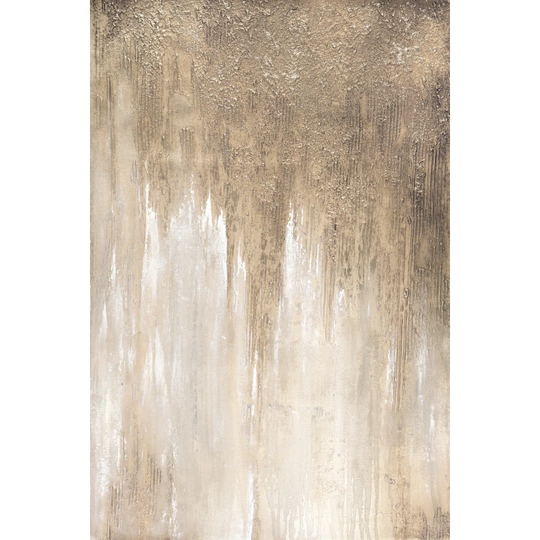Gold and White Sand - Wrapped Canvas Painting