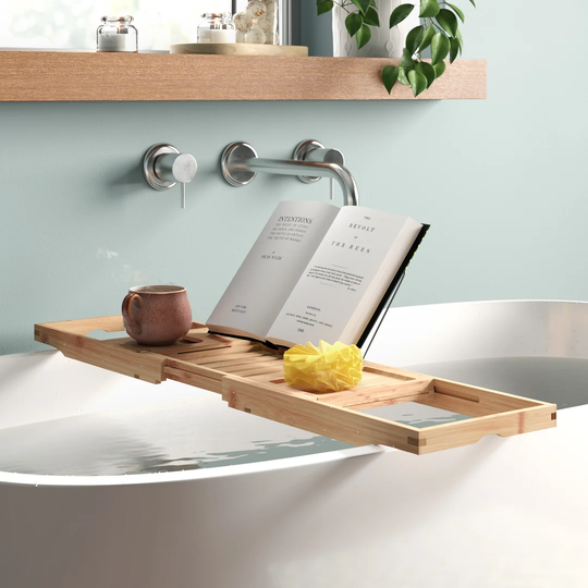 Parocela Bamboo Extendable Bath Rack