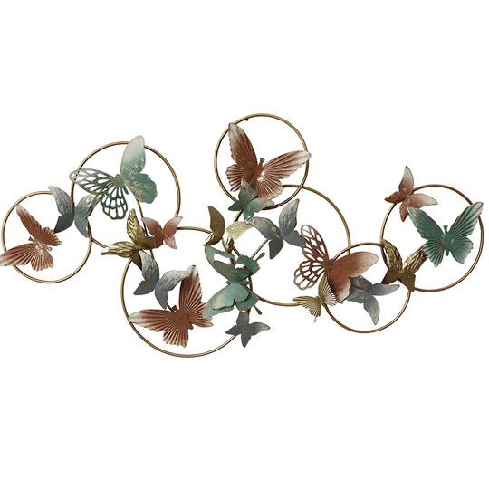 Butterflies on Circles Wall Décor