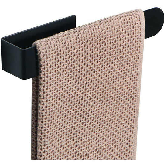 Betterlifegb - Black towel rack, door towels stainless steel bathroom self-adhesive bath, towel holder without drilling bar napkin, for bathroom