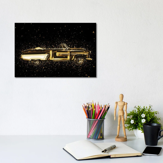Golden - Vintage Car by Philippe Hugonnard - Wrapped Canvas Painting