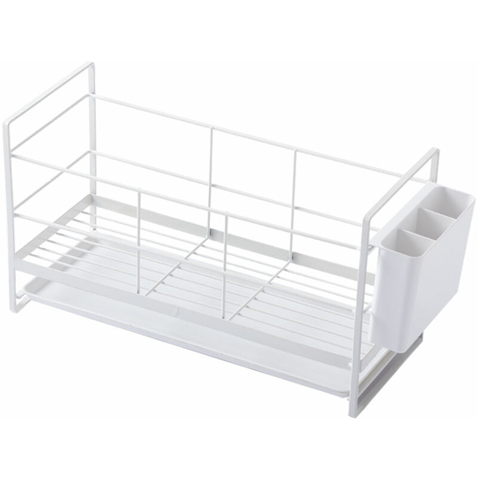 Dish Drying Rack with Removable Drain Board Drain Rack for Dish Multifunctional Kitchen Dish Storage Rack with Chopsticks Barrel Drainer Utensil