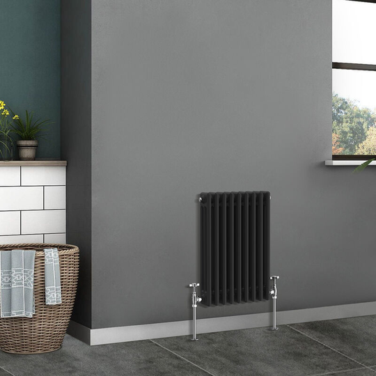 NRG - Traditional Radiator Cast Iron Style Radiator 3 Column Black 600x427mm