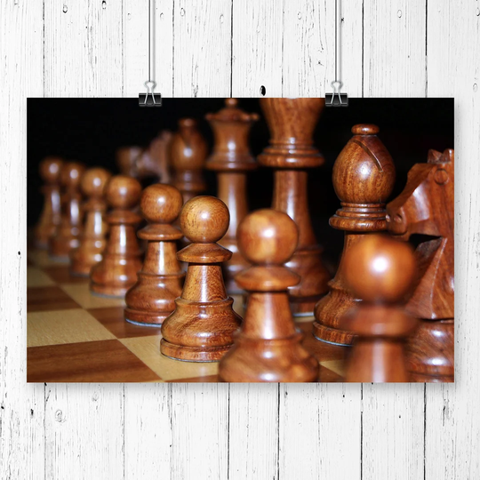 "Brown Wood Chess Board Game" Graphic Art