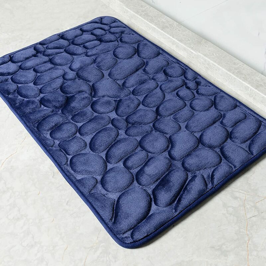 Perlerare - Non-Slip Memory Foam Bath Mat Rug, Absorbent Machine Washable Bathroom Mat, Shower Mat for Bathroom, 40 x 60cm,Blue