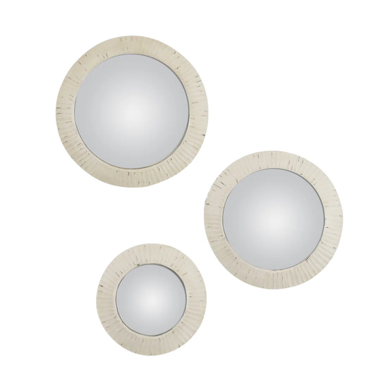 Sacaton Round Resin Framed Wall Mounted Mirror Set Mirror