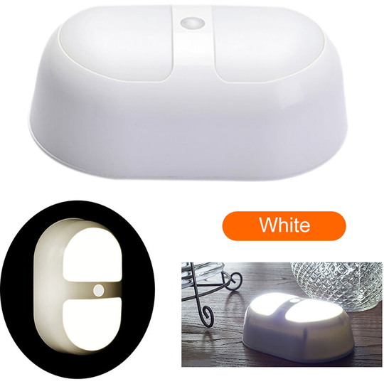 Motion Sensor Light Wall Lamp Led Night Light Human Body Induction Lamp for Hallway Stair Bedroom Kitchen Bathroom Cabinet Closet,model:White