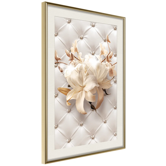 Lilies on Leather Upholstery - Picture Frame Photograph Print on Paper