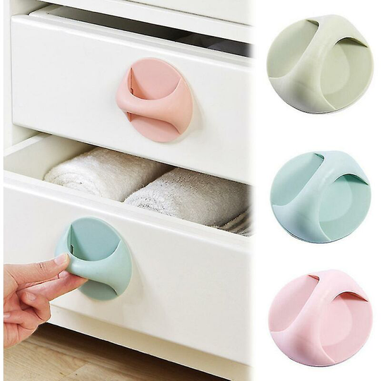 Self-adhesive Door Cabinet Board Drawer Round Sticky -3 pieces