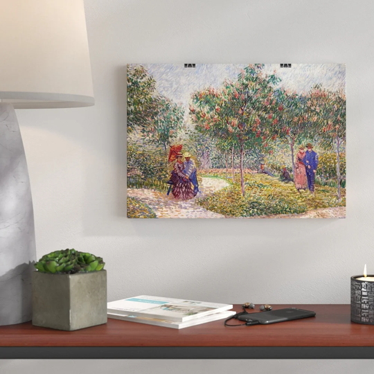 'Garden with Courting Couples' by Vincent Van Gogh Painting Print