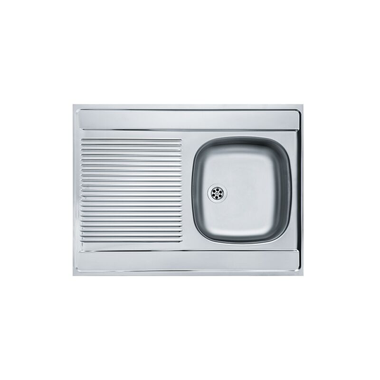 Franke kitchen Sink single bowl sit on with drainer stainless steel 800 x 600 mm - Stainless Steel
