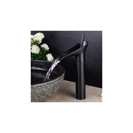 Basin Faucet, Waterfall Mixer Tap for Bathroom, Adjustable Hot and Cold Basin Mixer Tap, Chrome Plated Brass (d)