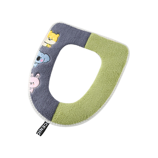 Toilet Seat Cover, Toilet Seat Cushion Warm Cloth Toilet Seat Washable Protector Toilet Seat Cloth Cushions with Handle, Universal