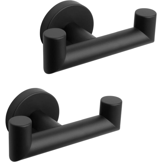 13treize - Bathroom Double Towel Hook- 304 Stainless Steel Robe Towel Holder, Heavy Duty Double Coat Hook for Bathroom Livingroom Kitchen Wall