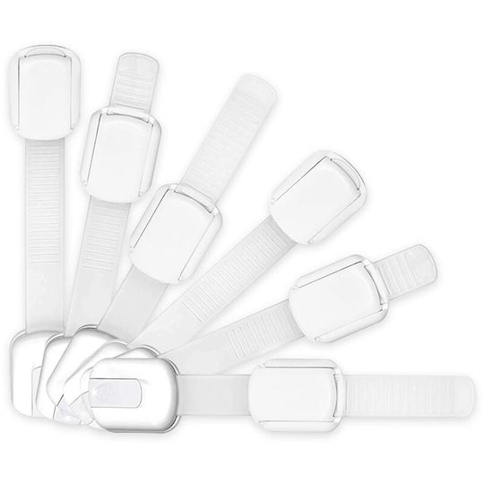Sunflowergb - 6 Pack Adjustable Reusable Child Safety Latches and Latches, Door Window, Cabinet, Toilet and Fridge, Child Safety Latches with