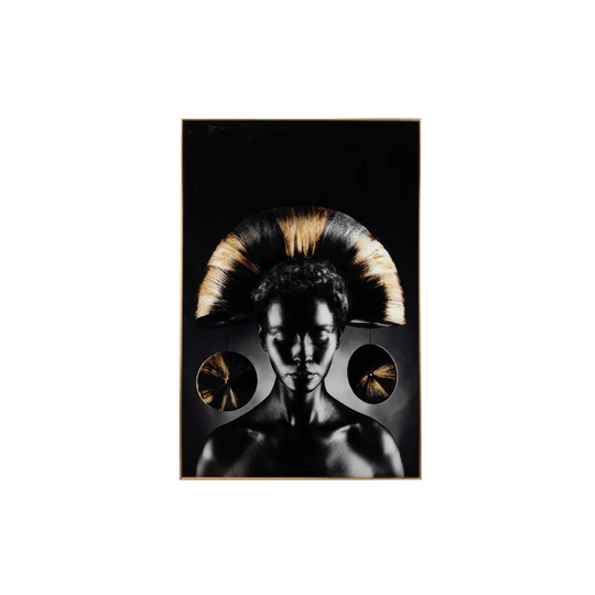 Woman - Floater Frame Graphic Art on Glass