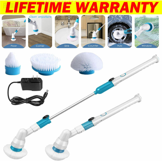 Electric Spin Scrubber, Cordless Handheld Cleaning Brush Tool, Power Scrubber with Long Extend Handle Shower Scrubber, Rechargeable Scrubber Brush