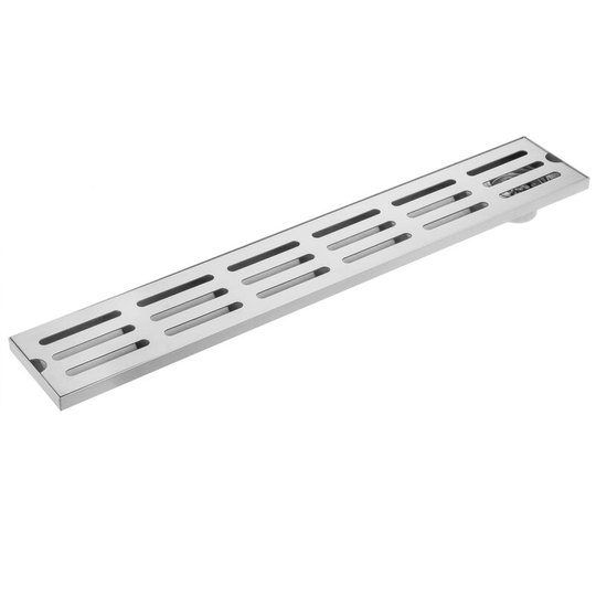 PrimeMatik - 60x10cm floor drain gutter with matte stainless steel grid