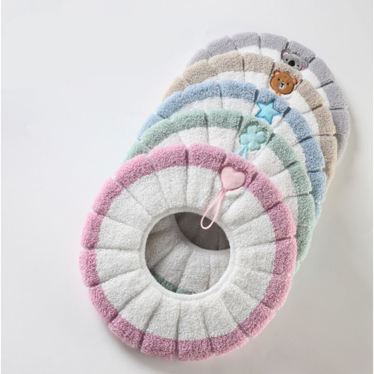 5pcs Universal Waterproof Toilet Seat Cushions with Hanging Loop - Soft and Warm - Washable(Mix Colors)