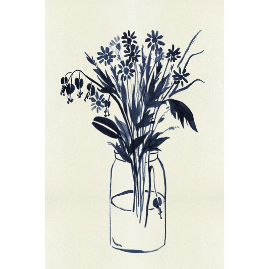 Indigo Floral Vase II by Melissa Wang - Wrapped Canvas Art Prints