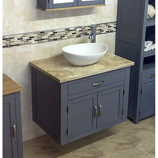Bodmin Solid Oak 750mm Wall Hung Single Vanity Unit