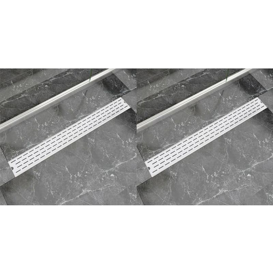 Linear Shower Drain 2 pcs Line 930x140 mm Stainless Steel VDTD18846 - Topdeal