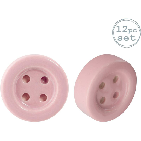 Ceramic Cabinet Knobs - Pink Button - Pack of 12 - Nicola Spring