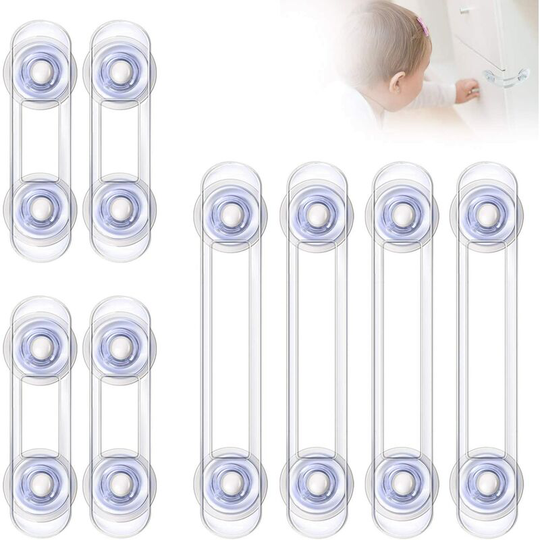 Sunflowergb - 10pcs Baby Safety Lock for Drawer Cabinet Door Cupboard Refrigerator Transparent Plastic Safety Lock