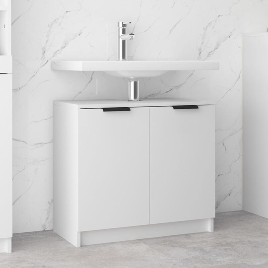 Bathroom Cabinet White 64.5x33.5x59 cm Engineered Wood
